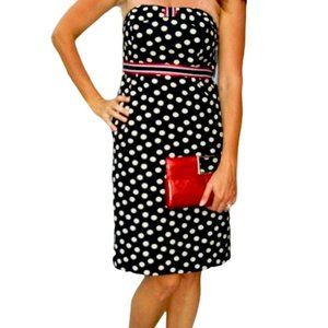 MAEVE polka peppered strapless dress